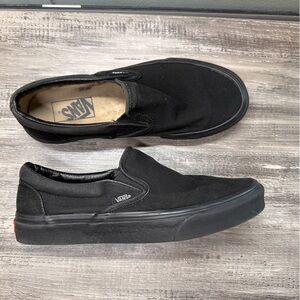 Vans CLASSIC SLIP-ON Black/Black Canvas Skateboard Shoes M size 7 W size 8.5
